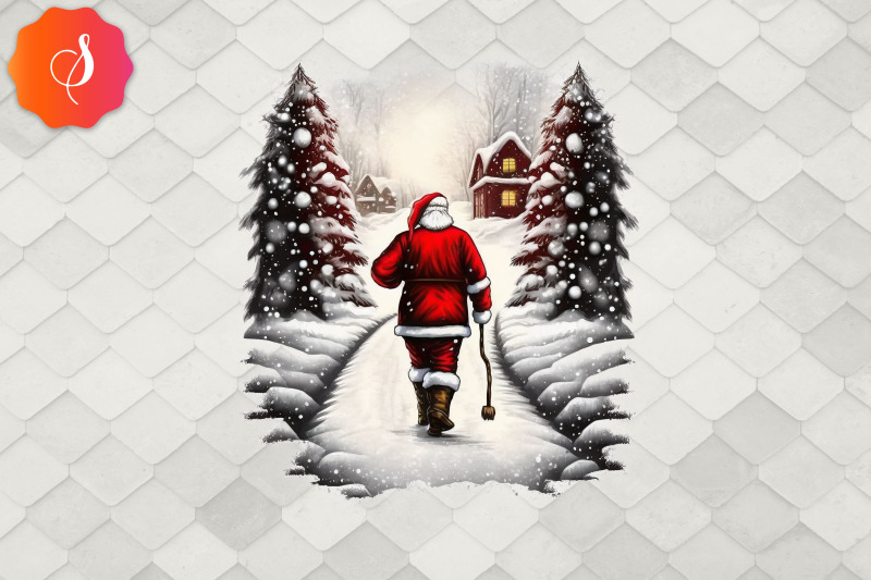 walking-home-santa-claus-funny-christmas