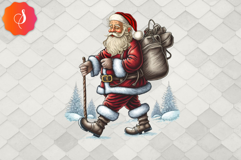 treking-santa-claus-funny-christmas