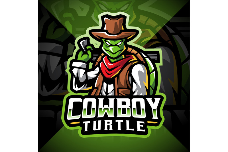 cowboy-turtle-esport-mascot-logo-design