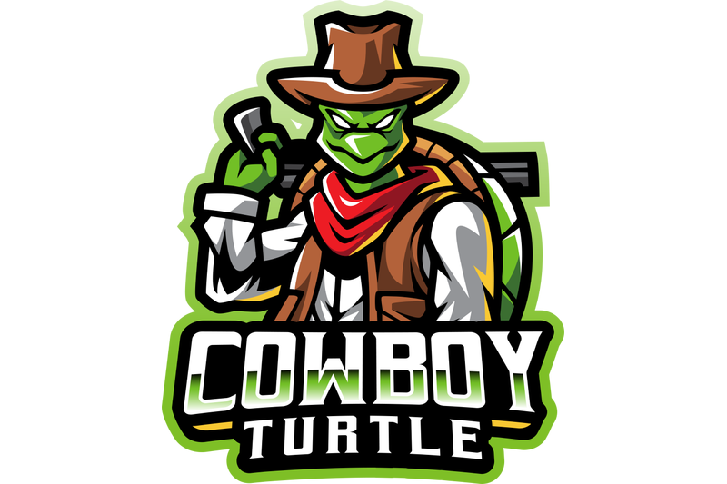 cowboy-turtle-esport-mascot-logo-design