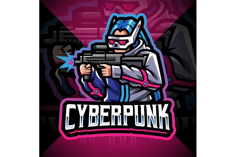 Cyberpunk Esport Mascot Logo Design By Visink Thehungryjpeg