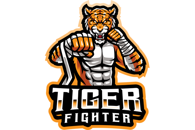 tiger-fighter-esport-mascot-logo-design