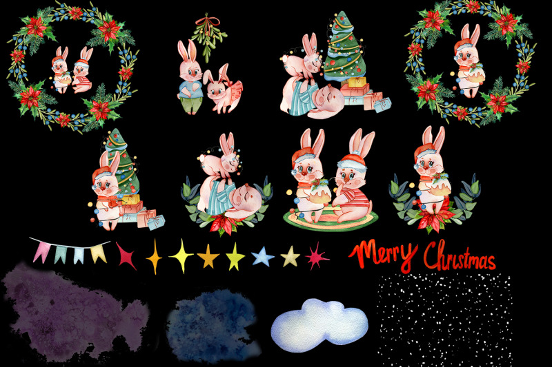 christmas-clipart-family-cute-bunnies-png