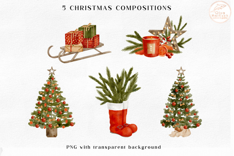 watercolor-christmas-clipart-christmas-tree-winter-decor-png