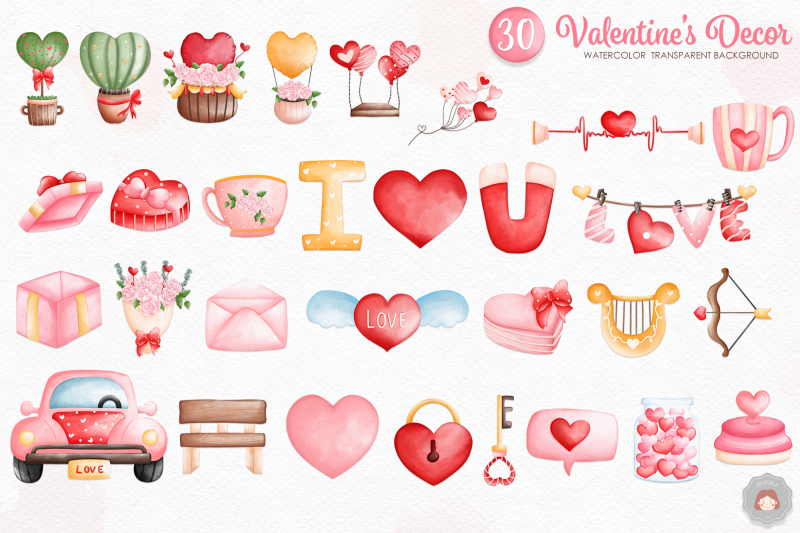 watercolor-valentine-day-decoration-elements-valentine-ornament