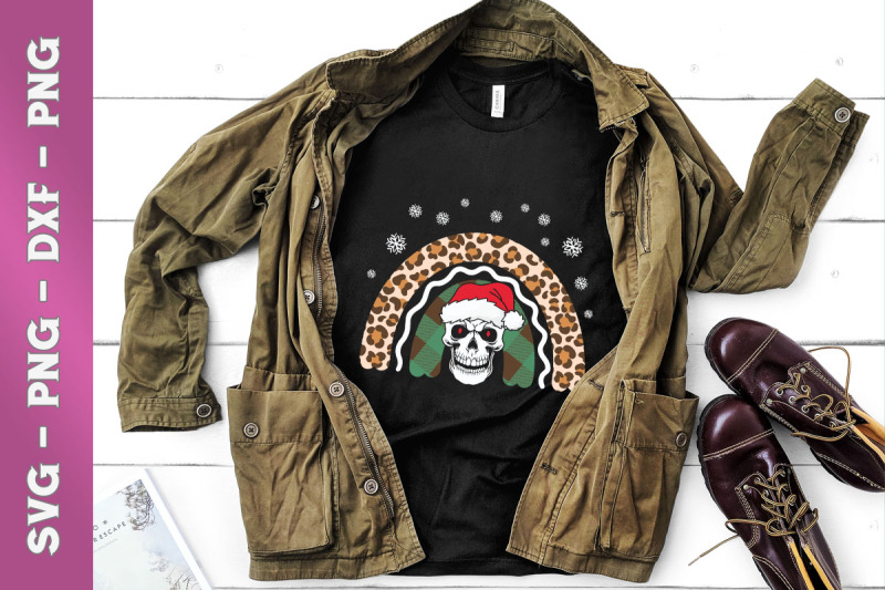 leopard-christmas-rainbow-skull