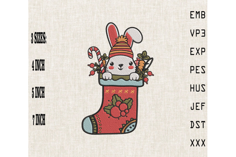 cute-rabbit-bunny-in-christmas-sock-embroidery