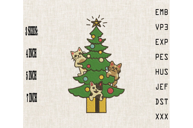 cute-cats-on-christmas-tree-embroidery