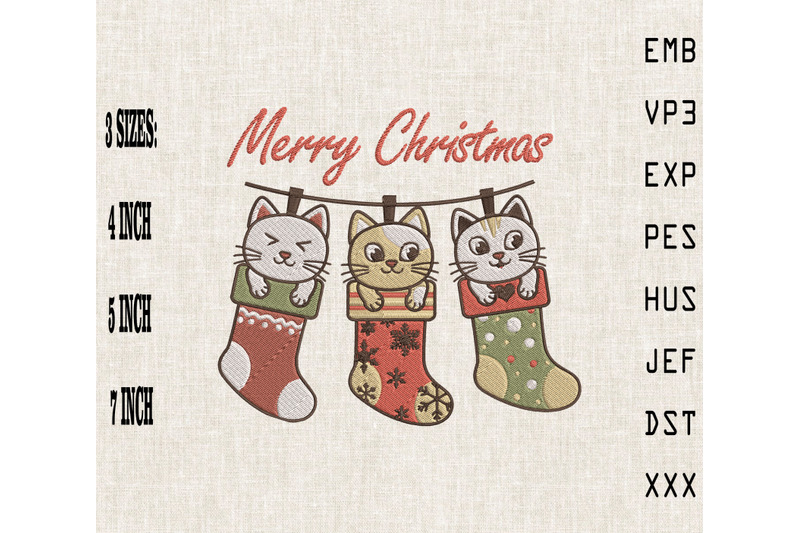 cute-cats-in-christmas-sock-happy-xmas-embroidery