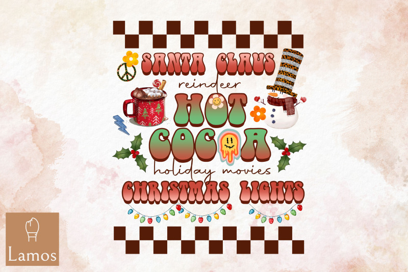 santa-claus-reindeer-hot-cocoa-retro