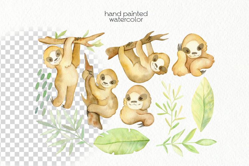 watercolor-sloth-clipart-png-files