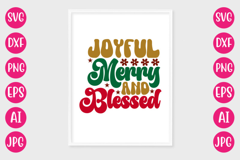 joyful-merry-and-blessed-svg-retro-design