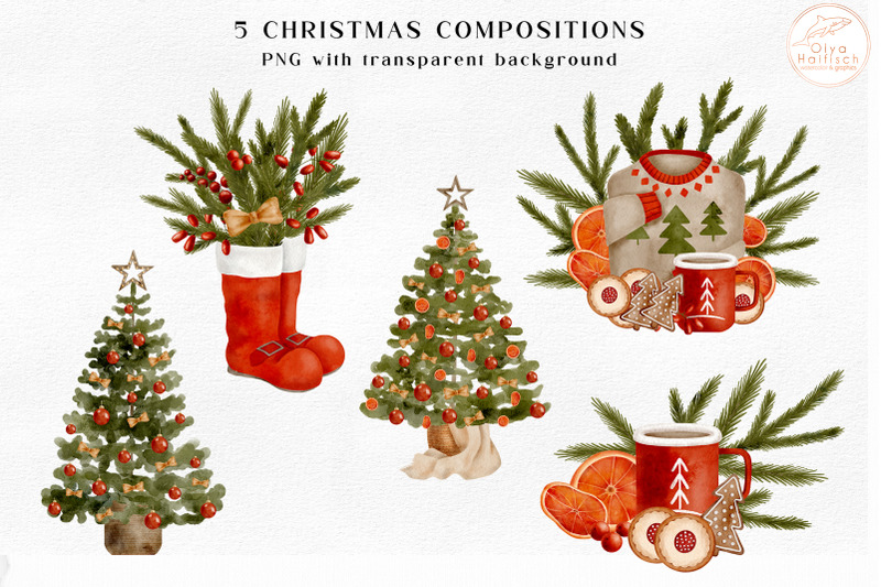 watercolor-christmas-clipart-cozy-christmas-home-decor-png