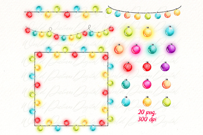 watercolor-christmas-string-lights-clipart-new-years-light-png