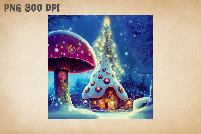 happy-christmas-mushroom-town