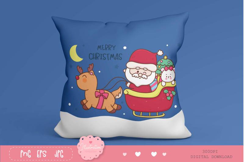 cute-santa-clipart-christmas-cartoon-characters-kawaii