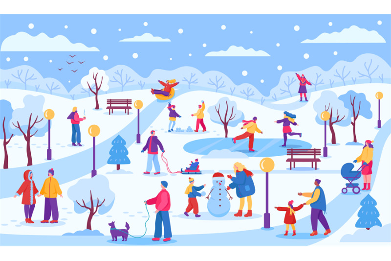 winter-park-snowy-landscape-people-doing-outdoor-activities-making-s