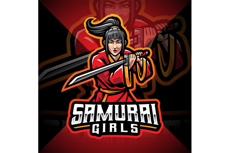 samurai-girls-esport-mascot-logo-design