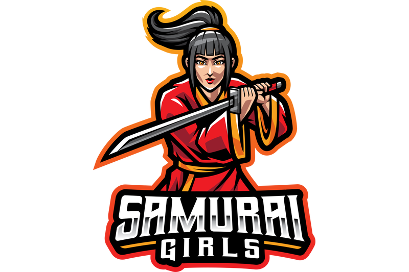 samurai-girls-esport-mascot-logo-design