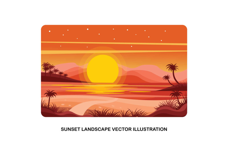 sunset-landscape-vector-illustration