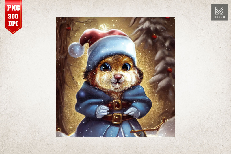 cute-chipmunk-in-santa-hat