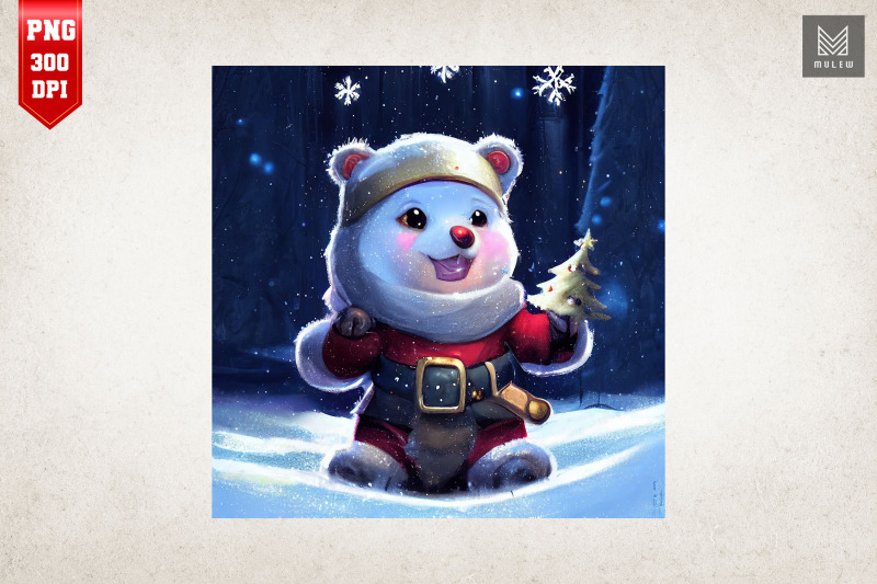 cute-polar-bear-in-santa-claus-costume