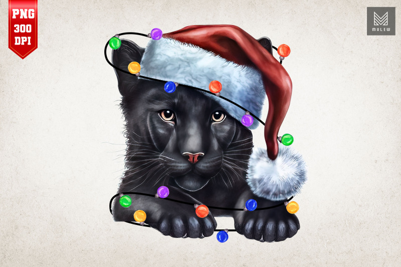 cute-panther-in-santa-hat-christmas