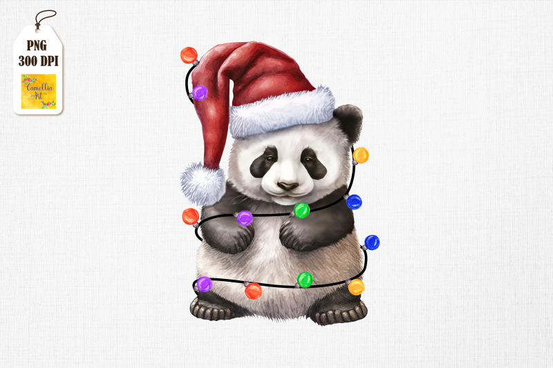 watercolor-panda-in-santa-hat