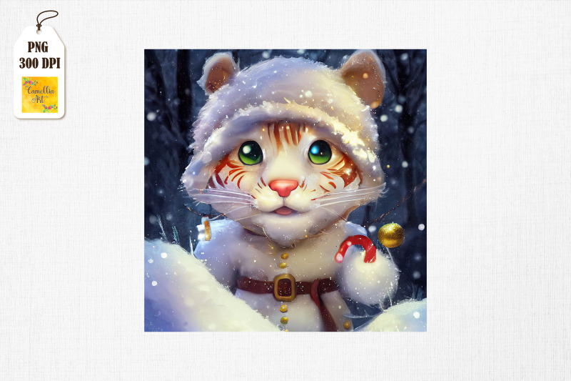 cute-tiger-in-snowman-costume-xmas