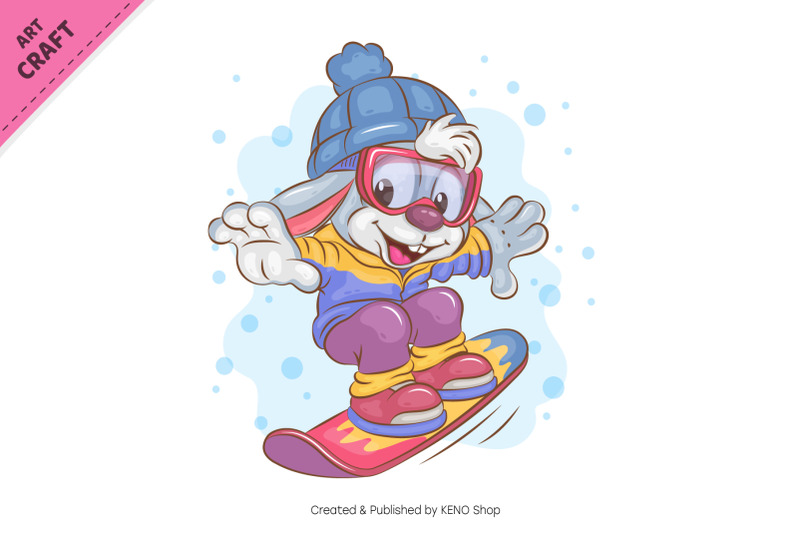 cartoon-bunny-snowboarder-clipart