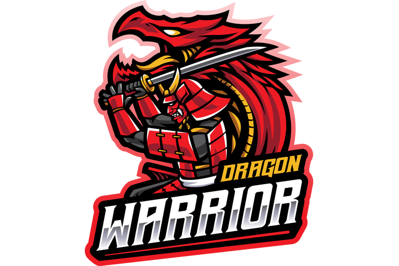 dragon-warrior-esport-mascot-logo-design