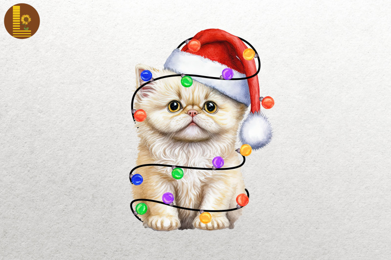 cute-cat-watercolor-happy-christmas