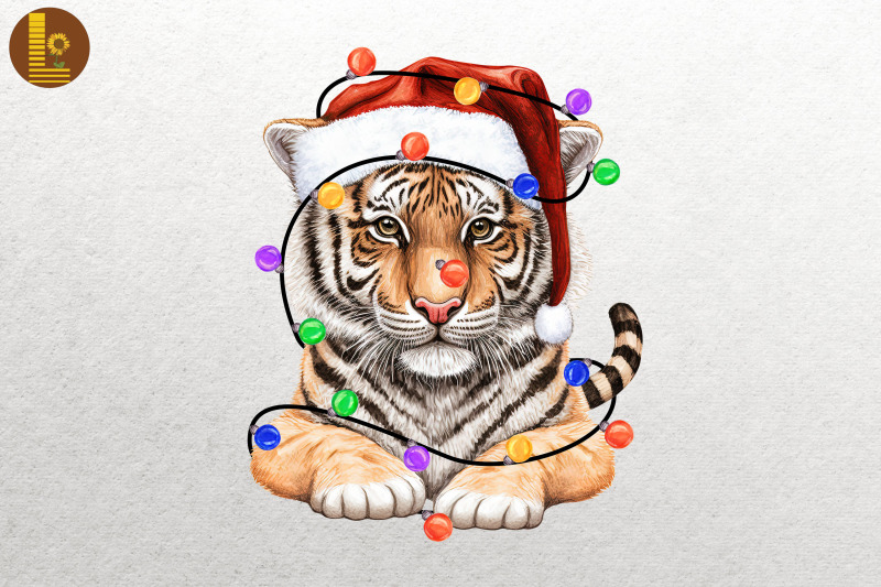 cute-tiger-watercolor-happy-christmas