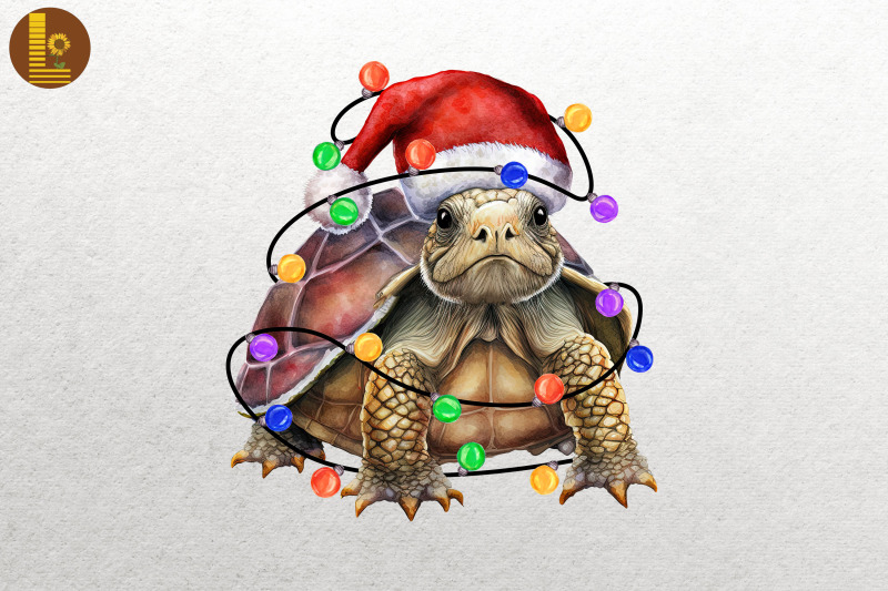 cute-turtle-watercolor-happy-christmas