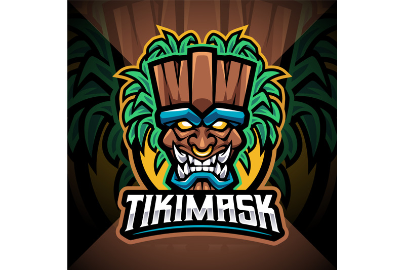 tiki-mask-esport-mascot-logo-design