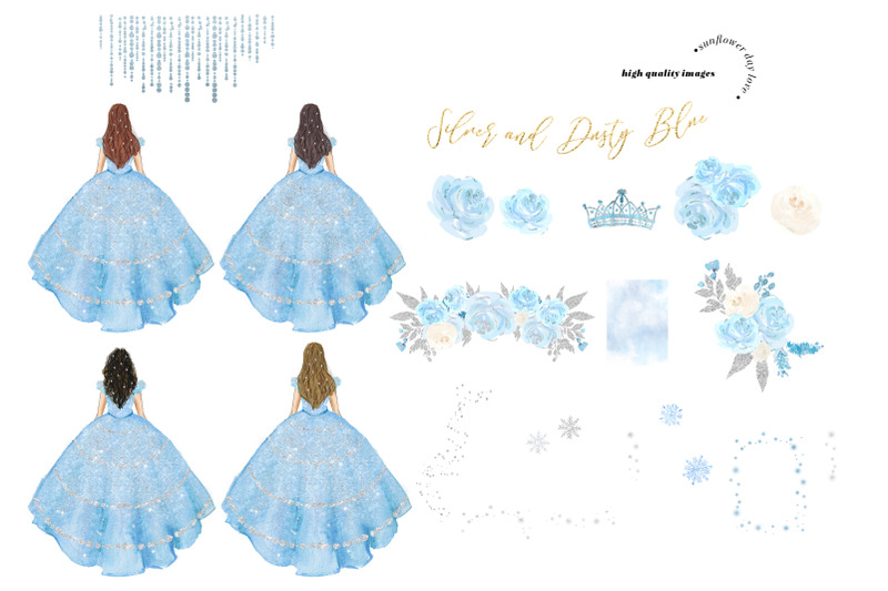 winter-snowflake-silver-dusty-blue-princess-dresses-clipart