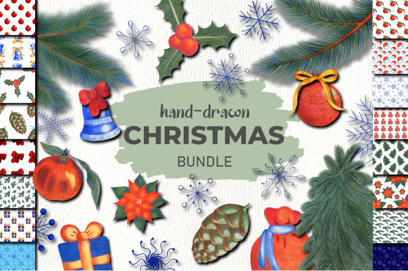 christmas-bundle-with-digital-paper-and-elements