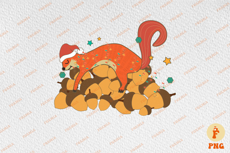 lazy-squirrel-with-acorns-christmas