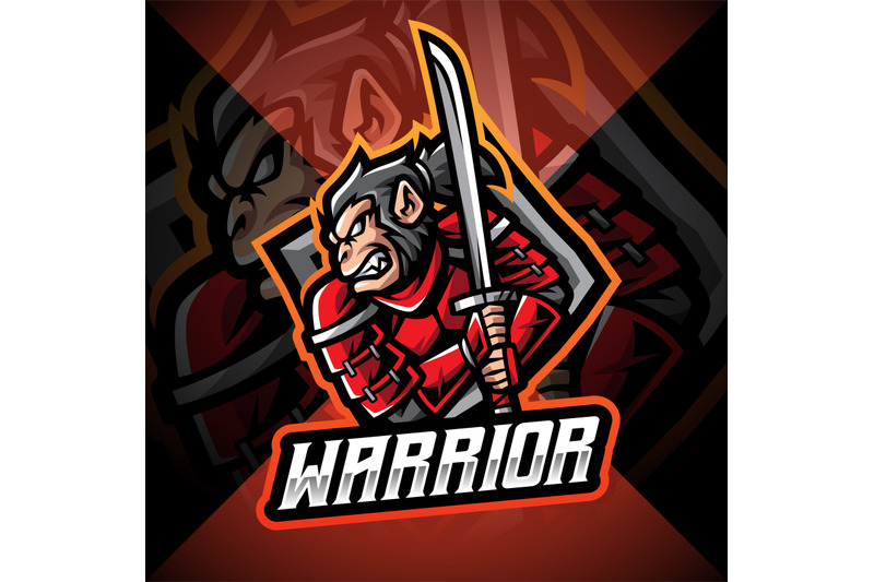 monkey-warrior-esport-mascot-logo-design