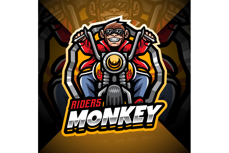 riders-monkey-esport-mascot-logo-design