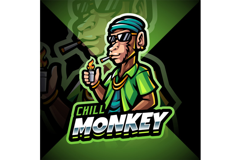 chill-monkey-esport-mascot-logo-design