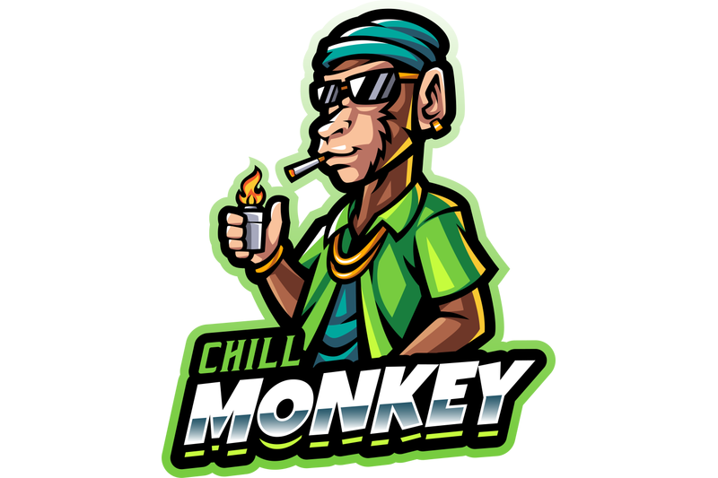 chill-monkey-esport-mascot-logo-design