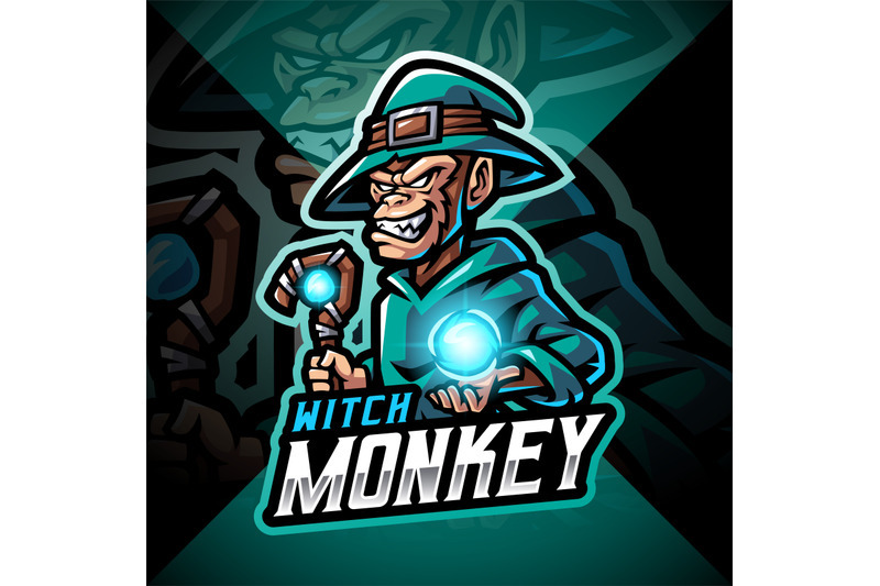 witch-monkey-esport-mascot-logo-design