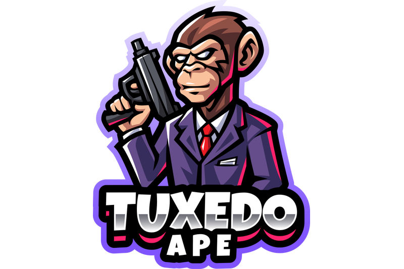 tuxedo-ape-esport-mascot-logo-design