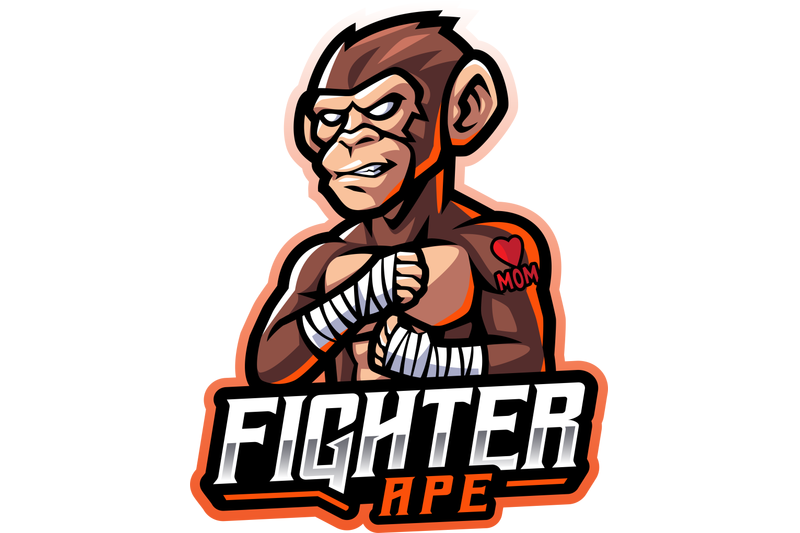 fighter-ape-esport-mascot-logo-design