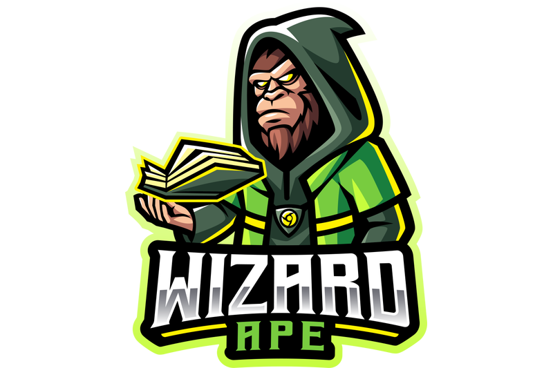 wizard-ape-esport-mascot-logo-design