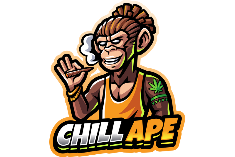 chill-monkey-esport-mascot-logo-design