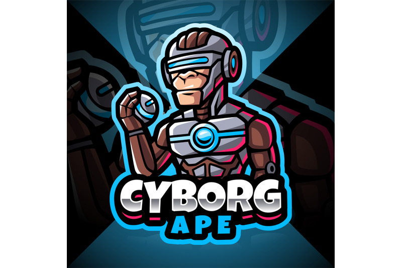 cyborg-ape-esport-mascot-logo-design