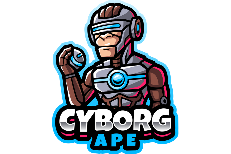 cyborg-ape-esport-mascot-logo-design