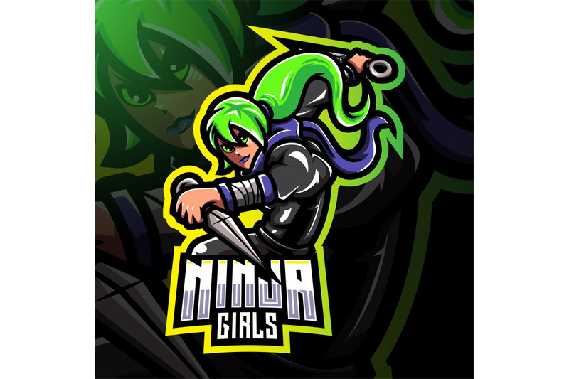 ninja-girls-esport-mascot-logo-design